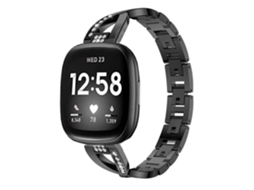 Bracelete Pulseira Aço Luxury para Fitbit by Google Versa 4 Preto