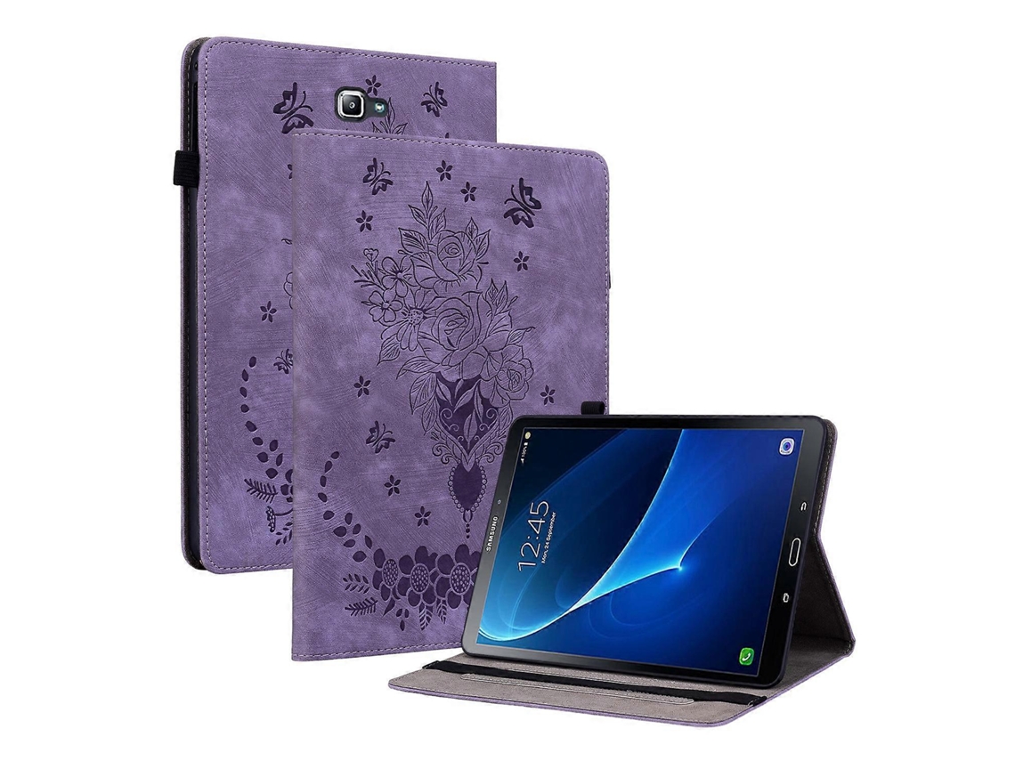 Capa de couro para tablet Webake com estampa de borboleta rosa