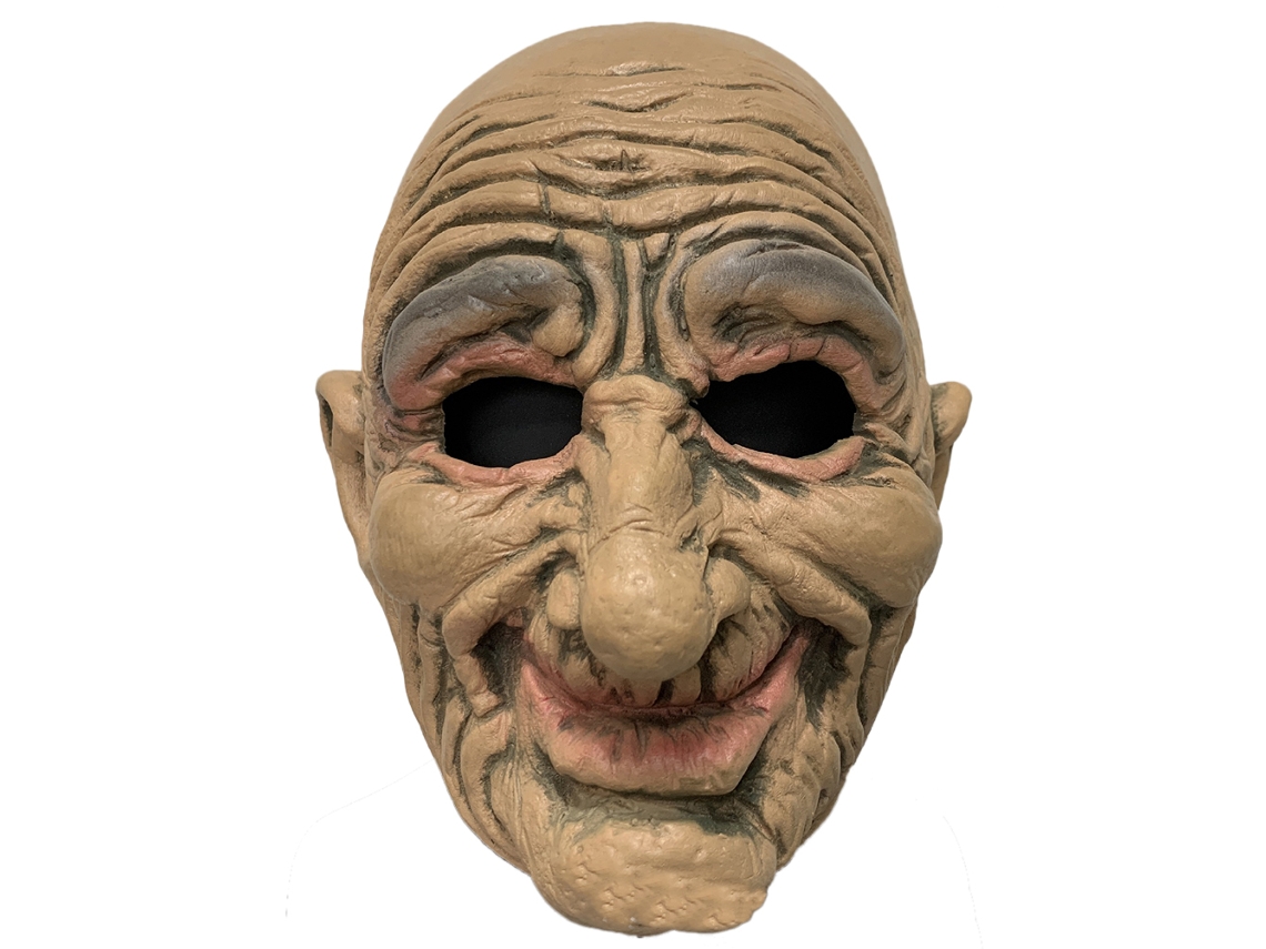 Máscara Mali Realistic Velho Látex para Halloween e Carnaval com Rugas Faciais