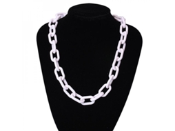 2026 colgante de Collar de Acrílico Geométrico Exagerado para Mujer 62cm/24 Pulgadas Vio Branco