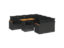 Garden Sofa Set, Garden Sofa Sets Vidaxl Preto Rattan / Vime (n/a)