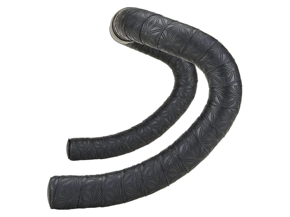 Fita De Guidão Super Sticky Kush Preta Com Plugues Anodizados Preto