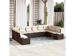 Vidaxl Conjunto De Sofá De Jardim 10 Unid. 9-número De Lugares
