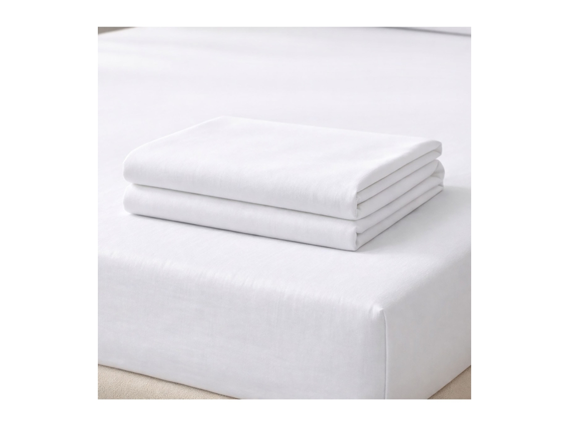 Lençol De Baixo 100% Algodão Hotel 1 Und 200 X 190/200 Brancos