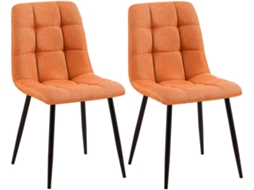 Conjunto de 2 Cadeiras de Jantar Tilde Laranja/Tecido CLP