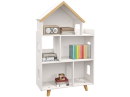 Estante Para Crianças Organizador Infantil De 3 Níveis Para Brinquedos 65x25x108,5 Cm Branco