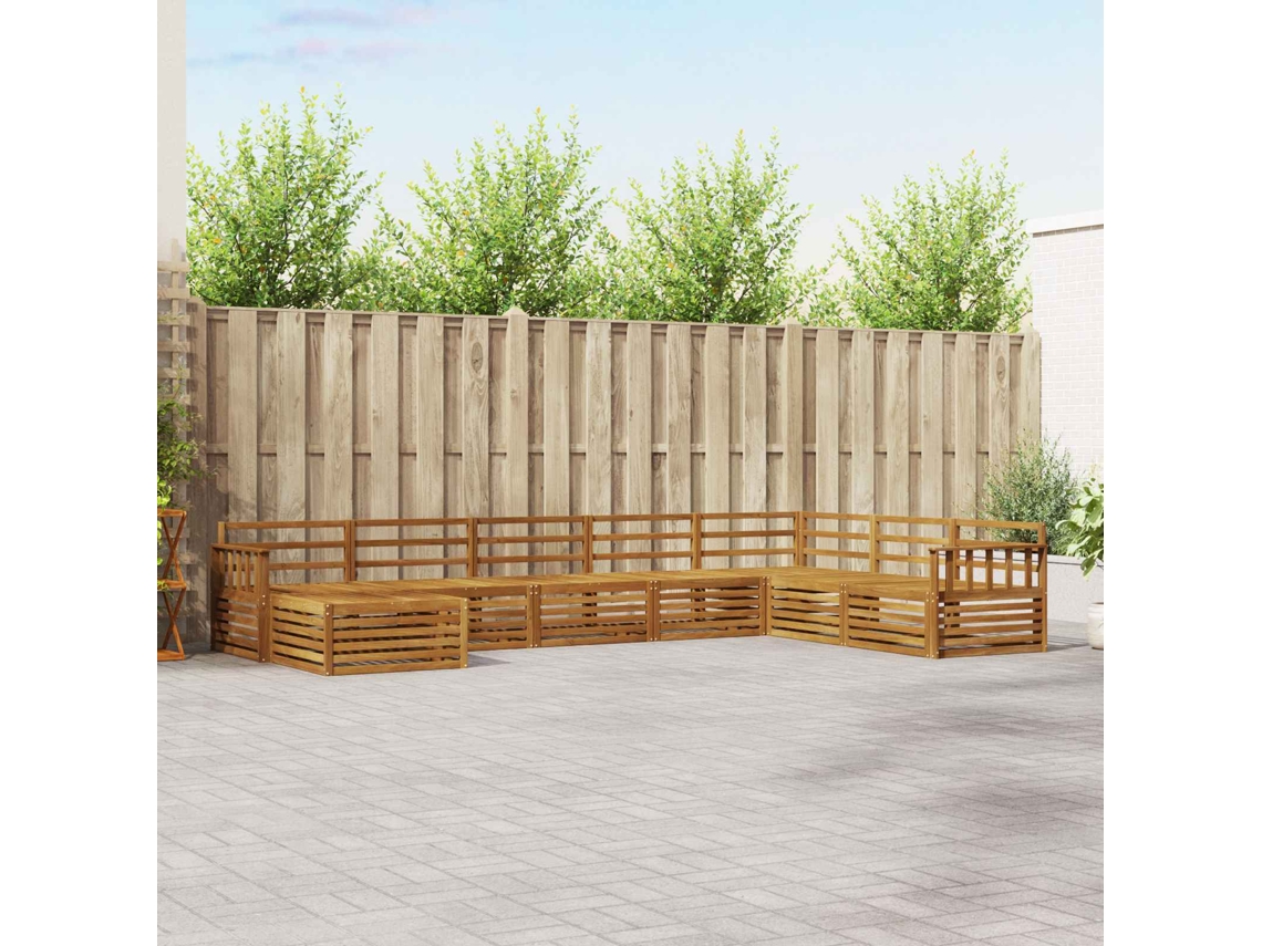 Vidaxl Conjunto De Sofás Para Exterior 8 Unid. Natural