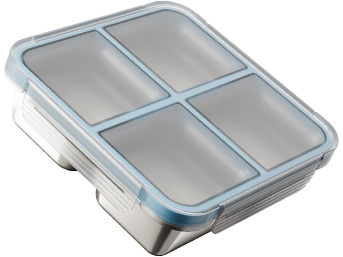 Recipiente Para Alimentos Em Aço Inoxidável 304de Alta Qualidade, Tipo Bento Box Com Vedação De Silicone, 720ml, À Prova
