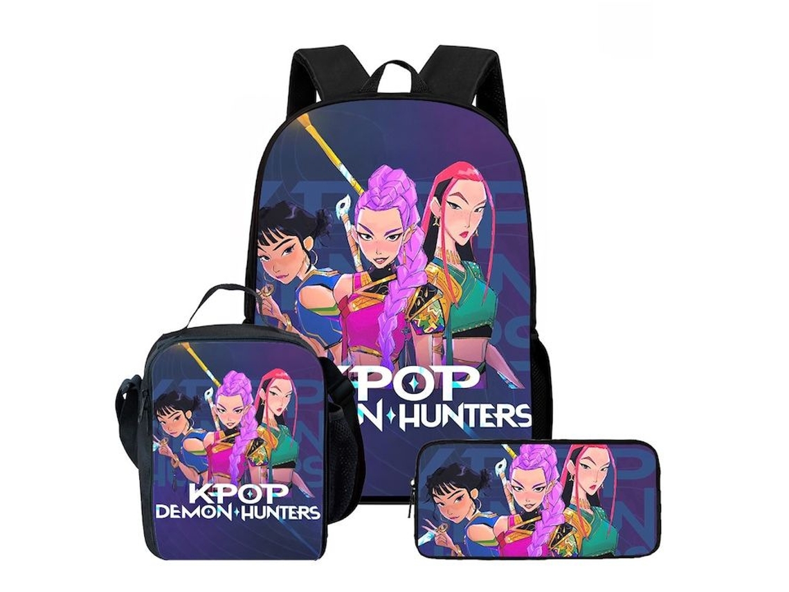 Conjunto De Mochila Estampada Com Bolsa De Refeição E Estojo, Impermeável, Grande Capacidade, Proteção Espinhal E Alívio De Estresse Estilo 34