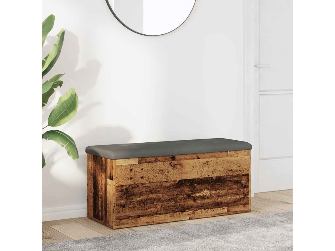 Vidaxl Banco De Arrumação 102x42x45 Cm Derivados Madeira Madeira Velha