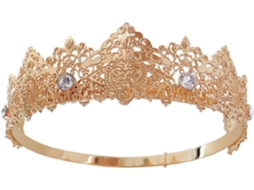Coroa De Princesa Elegante Com Efeito Visual Impressionante, Em Liga De Zinco E Strass.
