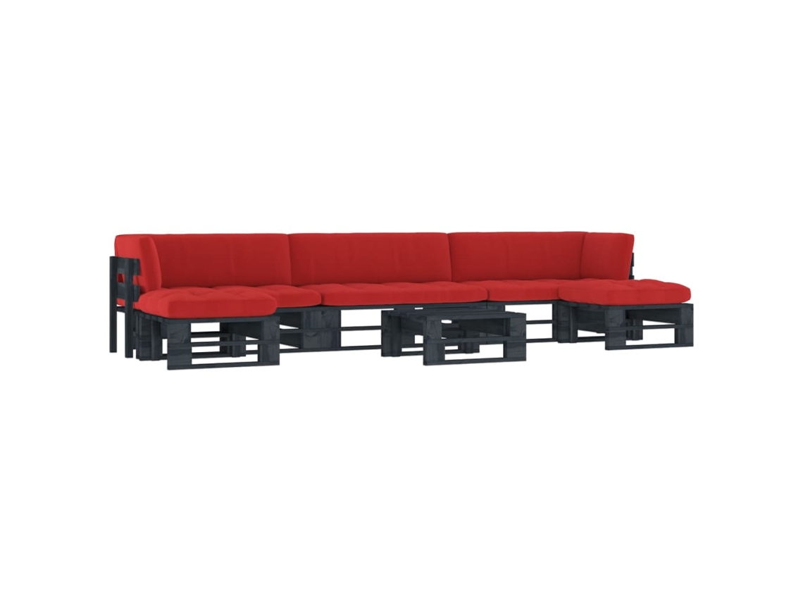 Pallet Lounge Set, Pallet Lounge Sets Vidaxl Preto Madeira De Pinho (n/a)