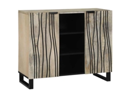 Vidaxl Buffet Branco 90 X 33 X 75 Cm Madeira De Mangueira Maciça