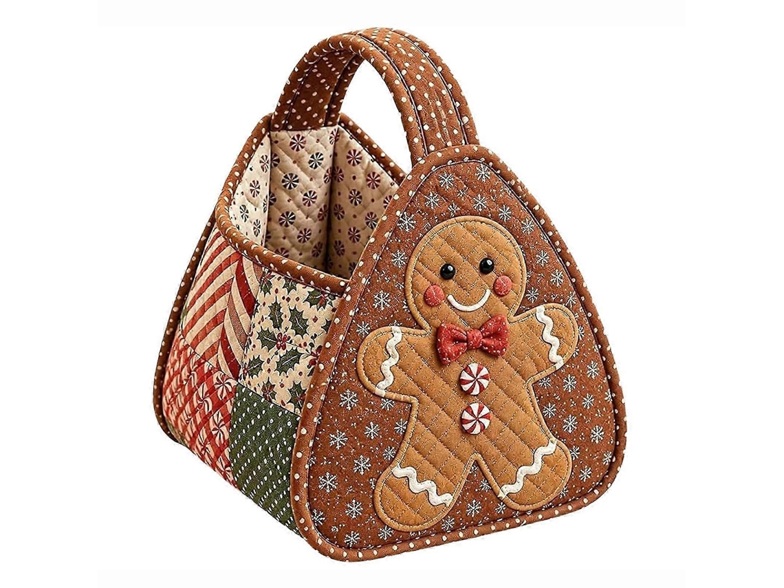 Sacola De Guloseimas De Natal, Tecido Acolchoado, Reutilizável, Multiuso
