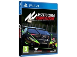 Jogo PS4 Assetto Corsa Competizione (Corridas - M3) — É um extraordinário jogo de simulação de corridas que permite aos jogadores viver a atmosfera real do campeonato GT3, competindo contra pilotos oficias, equipas, carros e circuitos reproduzidos no jogo