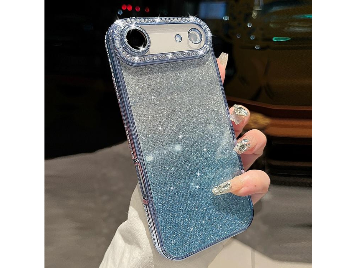 Capa De Tpu Para Iphone Air - Glitter Degradê De Diamante
