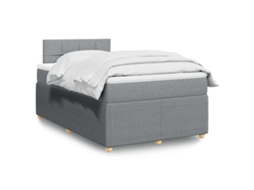 Vidaxl Cama Boxspring com Colchão 120x190 Cm Tecido Cinzento claro
