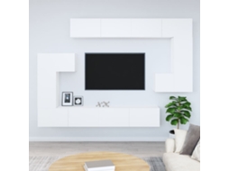 Vidaxl Móvel P/ Tv De Montagem Na Parede Madeira Processada Branco