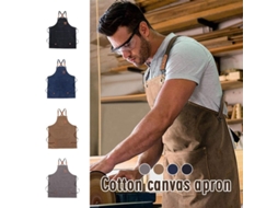 Avental de lona grossa 2026 para cozinha, jardim, barbearia, café, impermeável, tamanho 75x38cm, cinza unissex