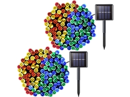 Lurelia Cordão Luminoso Solar Para Jardim, 7 M, 50 Leds, Branco, 2 Modos, Kit 2