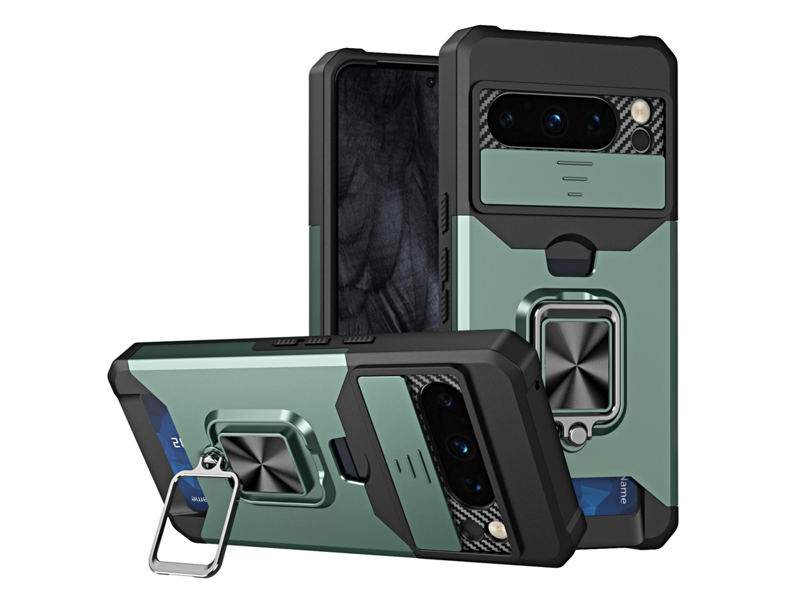 Capa Hibbent Para Google Pixel 11 Pro/pixel 11 Com Compartimento Para Cartão (verde Escuro)