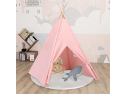 Vidaxl Tenda Teepee Infantil C/ Saco 120x120x150 Cm Pele Pêssego Rosa