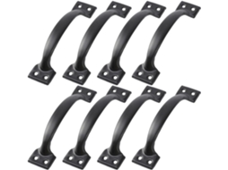 Conjunto De 12 Puxadores Porta Labrimp Em Ferro Preto Com Formato Bola, Estilo Retrô, Duráveis E Confortáveis Para Uso