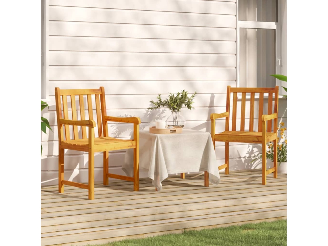 Cadeiras De Jardim 2 Pcs Madeira De Acãcia Maciã§a DKD HOME DECOR