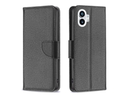 Capa Para Celular For Nothing Phone 1 Em Couro Sintético Com Textura De Lichia E Cor Pura.