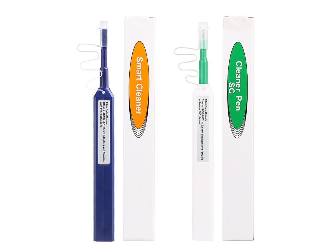Limpiador De Fibra Óptica 2 Piezas Lápiz De Limpieza Para Conectores Sc Fc St Lc Mu 2.5mm 1.25mm 800+ Limpiezas