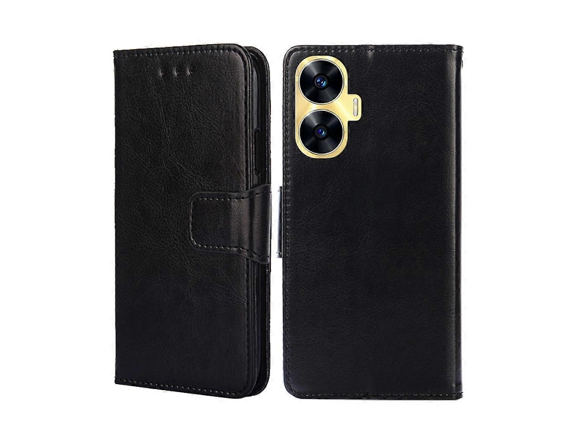 Capa De Couro Com Textura De Cristal Para Realme C55 4g