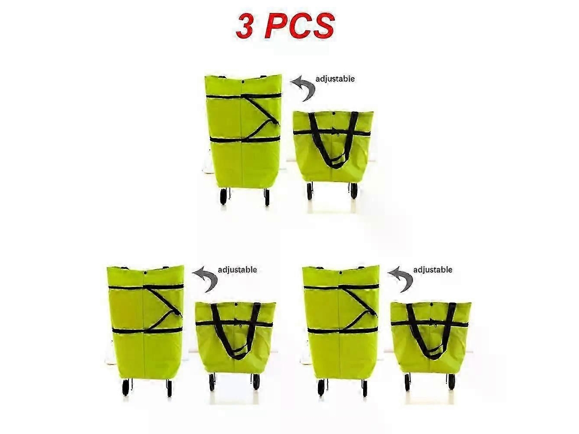 Sacola de Compras Dobrável, Carrinho com Rodas, Organizador Vegetais, Portátil. GOKOCO