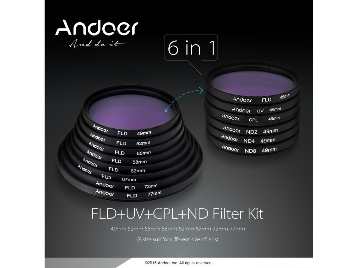 2026 kit de Filtros de 67mm para Cámara: Uv, Cpl, Fld Y Nd para Lentes Dslr Nikon Canon