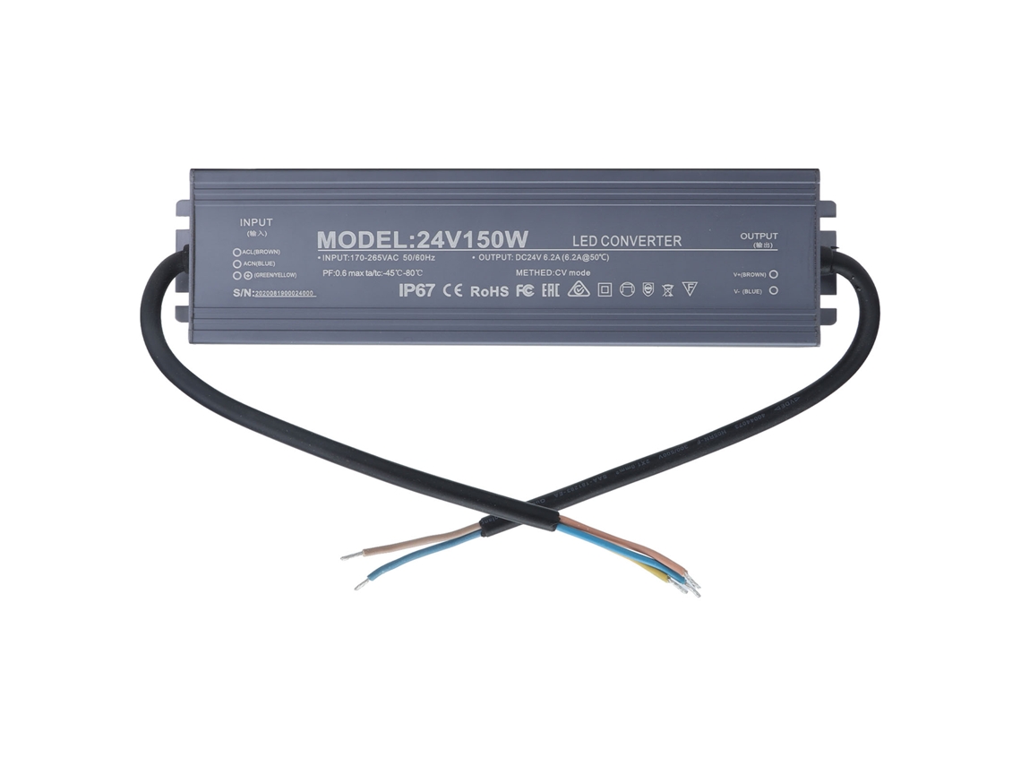 Fonte de Alimentação Ip67 Driver Led 24v 6.2a S/MARCA