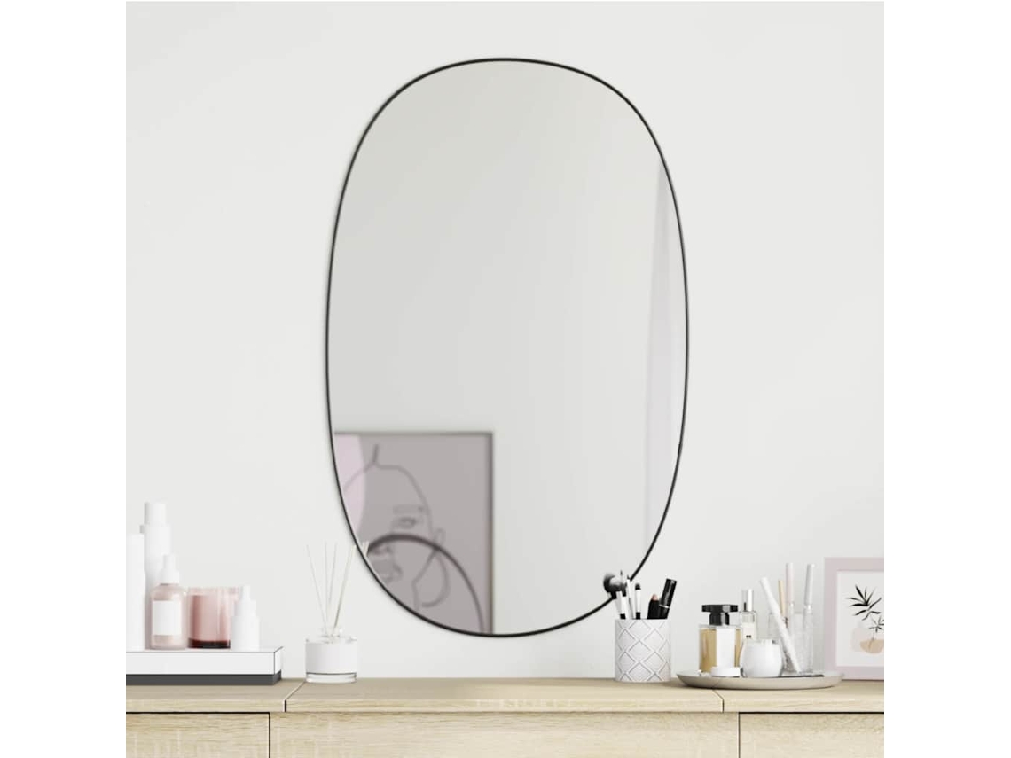 Vidaxl Espelho De Parede 80x50 Cm Preto