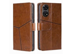 Capa De Couro Para Celular Com Costura Geométrica