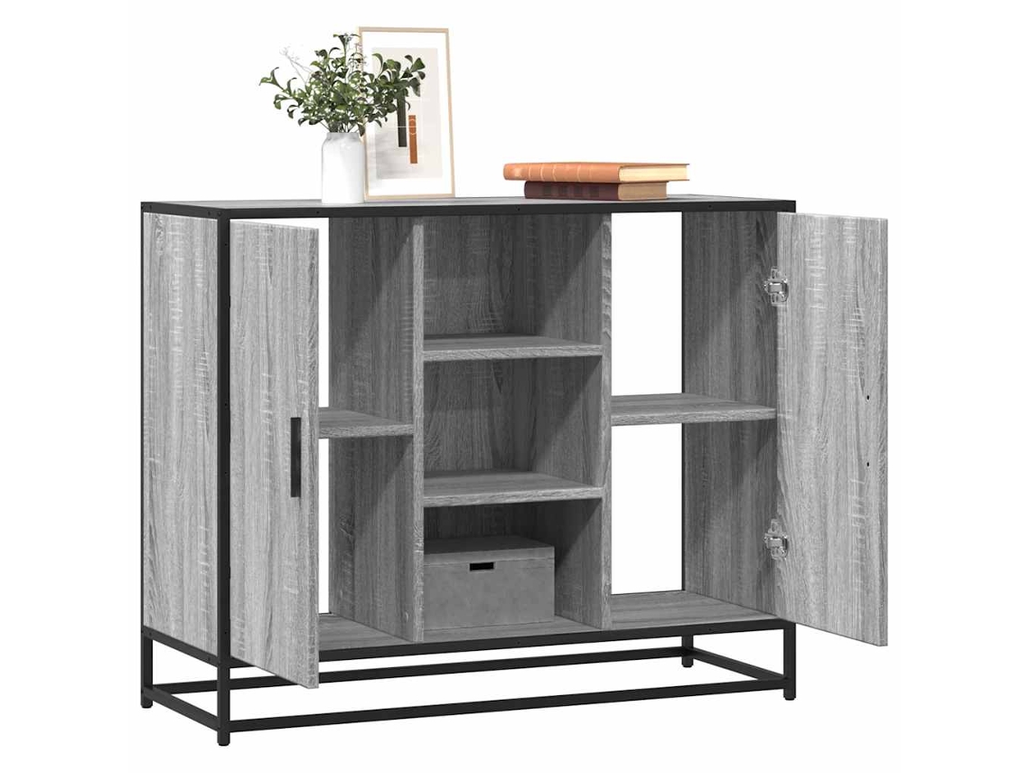 Vidaxl Aparador 92x35x76 Cm Derivados De Madeira Cinzento Sonoma