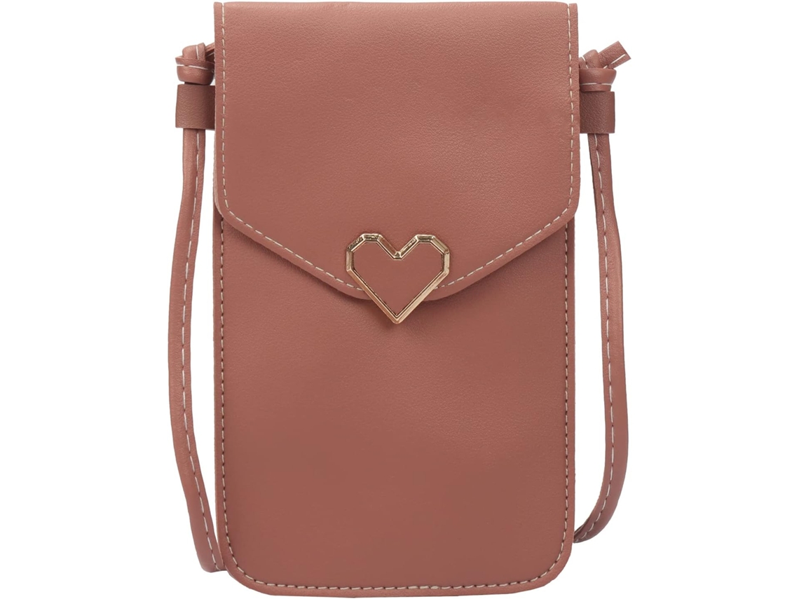 Bolsa De Ombro Para Celular Feminina - Bolsa Transversal Compacta - Rosa Escuro