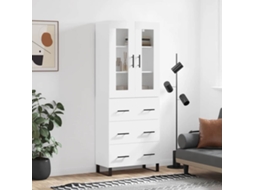Vidaxl Armário Alto 69,5x34x180 Cm Derivados De Madeira Branco