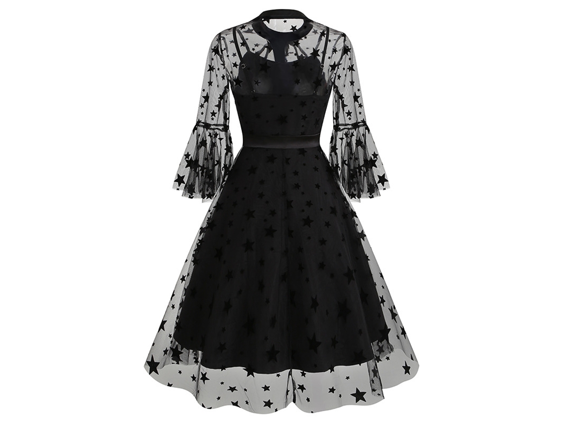 Roupas de Natal Retrô Malha Bordado Patchwork Vestido de Duas Peças M