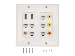 Placa de parede Ethernet HD com interface multimídia Cat6 para TV e conectores RCA coaxiais CHABERLU