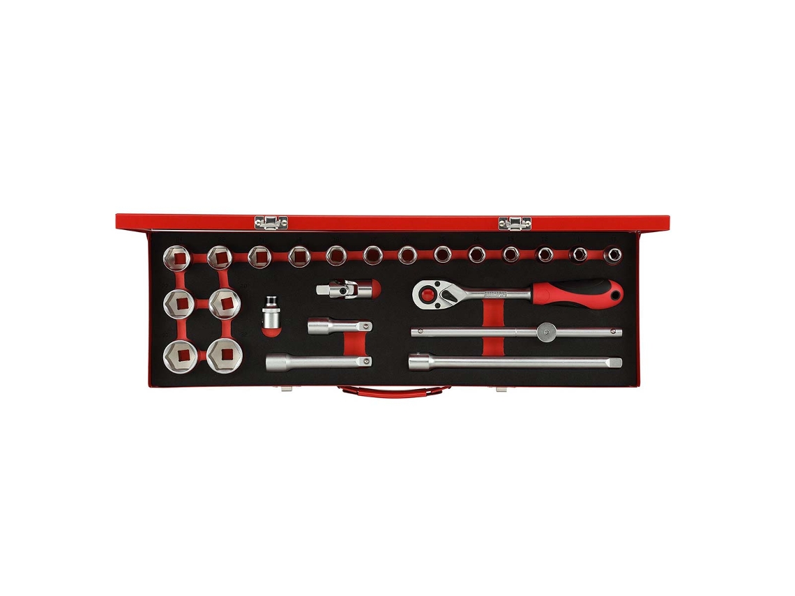 Conjunto de soquetes 1/2 10 GEDORE VERMELHO R69004024 32 mm, 24 peças (3300006)
