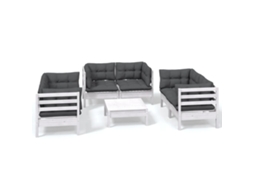 Garden Lounge Set, Garden Lounge Sets Vidaxl Branco Madeira De Pinho (n/a)