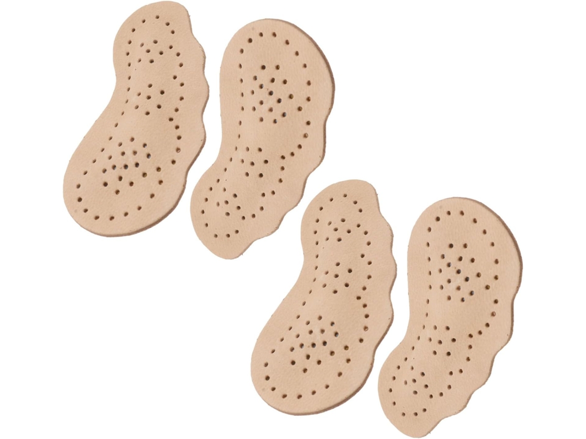 2 Pares De Palmilhas Absorventes Suor Em Couro Bege