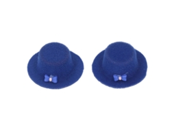 Primerox 2pcs Chapéu de Festa 1/12 Miniatura Laço Boné Decoração Casa de Bonecas Acessórios Azul
