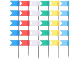 Alfinetes Com Design De Bandeira Vermelha Para Quadros Cortiça, 100 Unidades, Alfinetes Para Mapas E Notações, Uteis