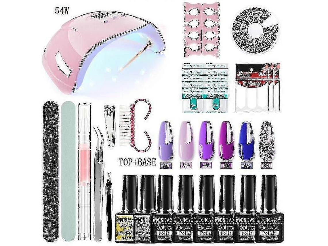 Kit de Unhas Gel Profissional Conjunto com 120w/54w Lâmpada Unha Uv e Broca Compatível Todo o G El Secagem Esmalte M GOKOCO