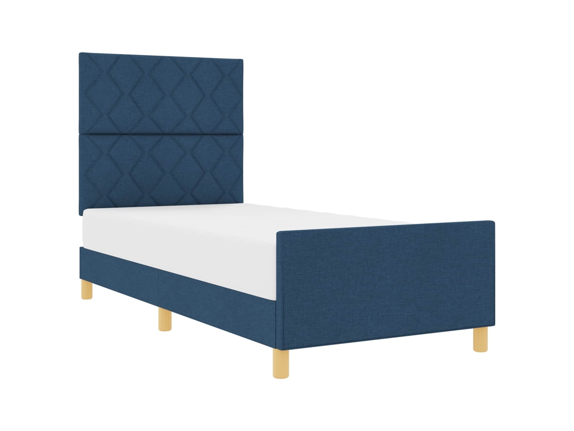 Estrutura da Cama com Cabeceira Azul 100 X 200 Cm Tecido MAISON EXCLUSIVE