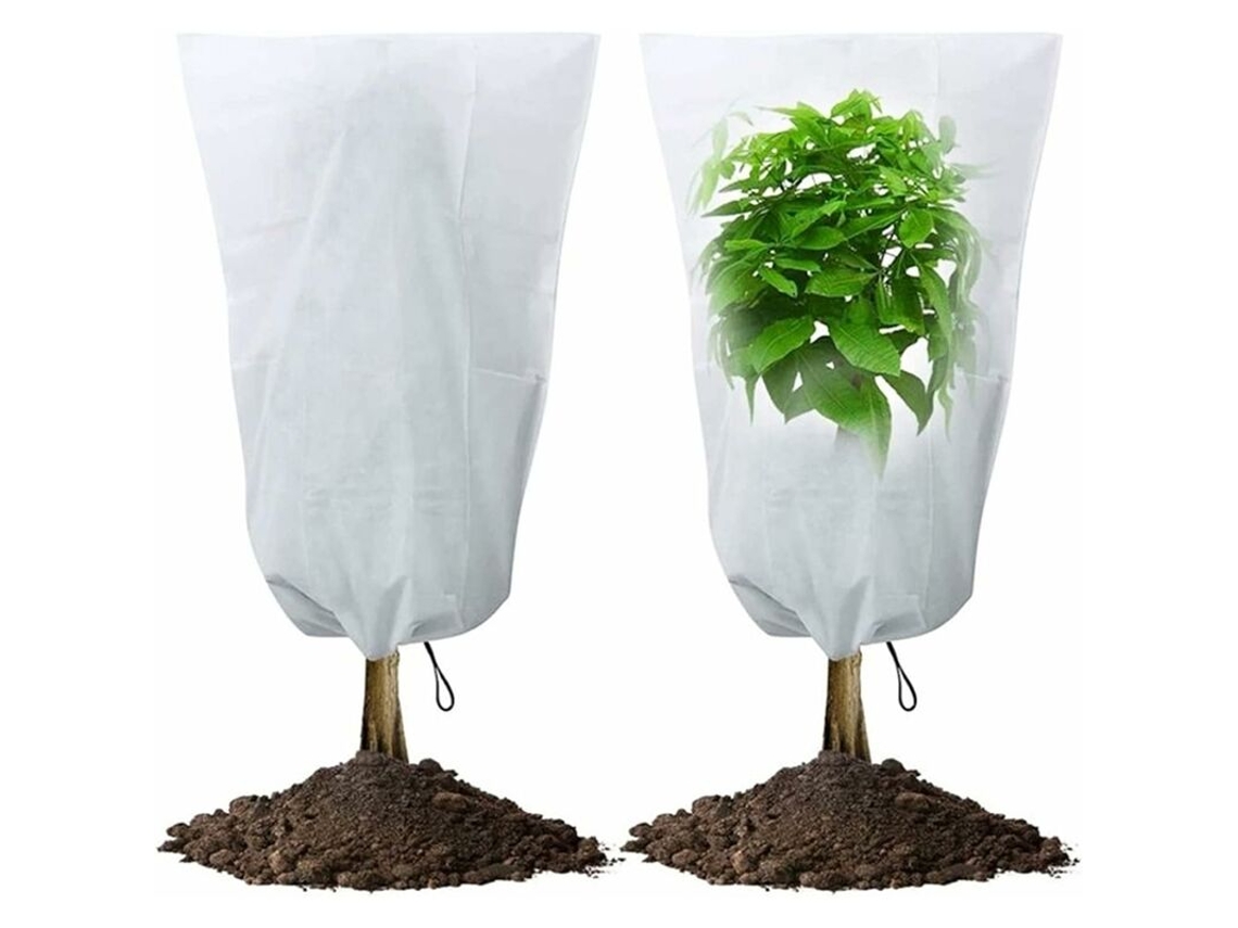 Capa Para Plantas De Inverno 2 Peças, Reutilizável, Não Tecido, Proteção Contra Geada No Inverno, Bolsa Com Zíper Para Áreas Externas Aquaforge