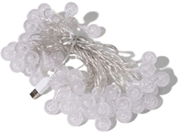 Cordão De Luzes Led Com 80 Leds, Fio Cobre Resistente Às Intempéries